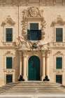 Valetta, Malta. Government building with ancient canons lined up in front of the entry. Art Print